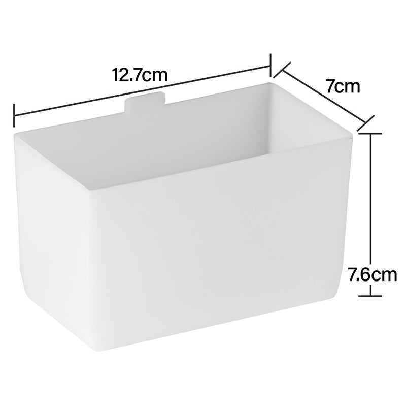 Akro-Mils 30102 Plastic Bin Cup Storage for Sorting Small Parts In Shelf Bins, (2-3/4-Inch x 5-Inch x 3-Inch), White, Case of 24 - Image 2
